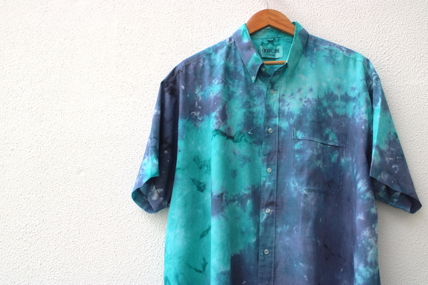 Teal and Indigo Tie Dye shirt